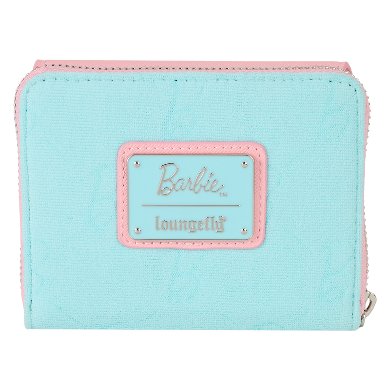 Portefeuille Loungefly Barbie : Logo Classique & Tissu Éponge (Terry Cloth)