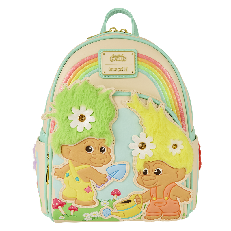 Mini Sac à Dos Loungefly Trolls : Good Luck Trolls – Cheveux en Peluche & Paillettes