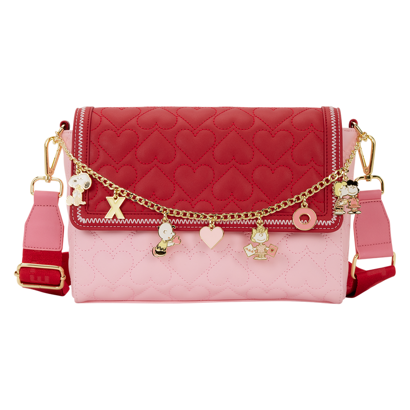 Sac Bandoulière Loungefly Peanuts : Snoopy & Friends – Saint-Valentin à Charms