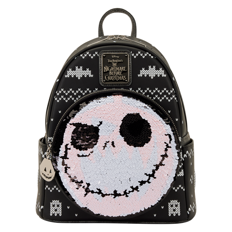 Mini Sac à Dos Loungefly L'Étrange Noël de Monsieur Jack : Sequins Réversibles