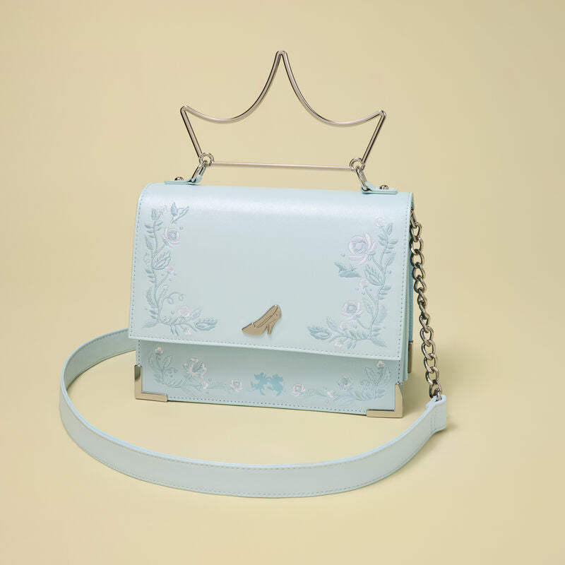 Sac Bandoulière Loungefly Disney : Cendrillon – Scintillant & Poignée Couronne