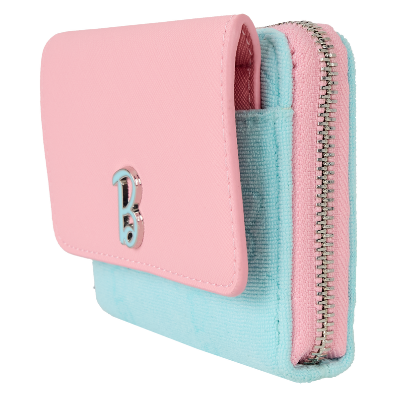 Portefeuille Loungefly Barbie : Logo Classique & Tissu Éponge (Terry Cloth)