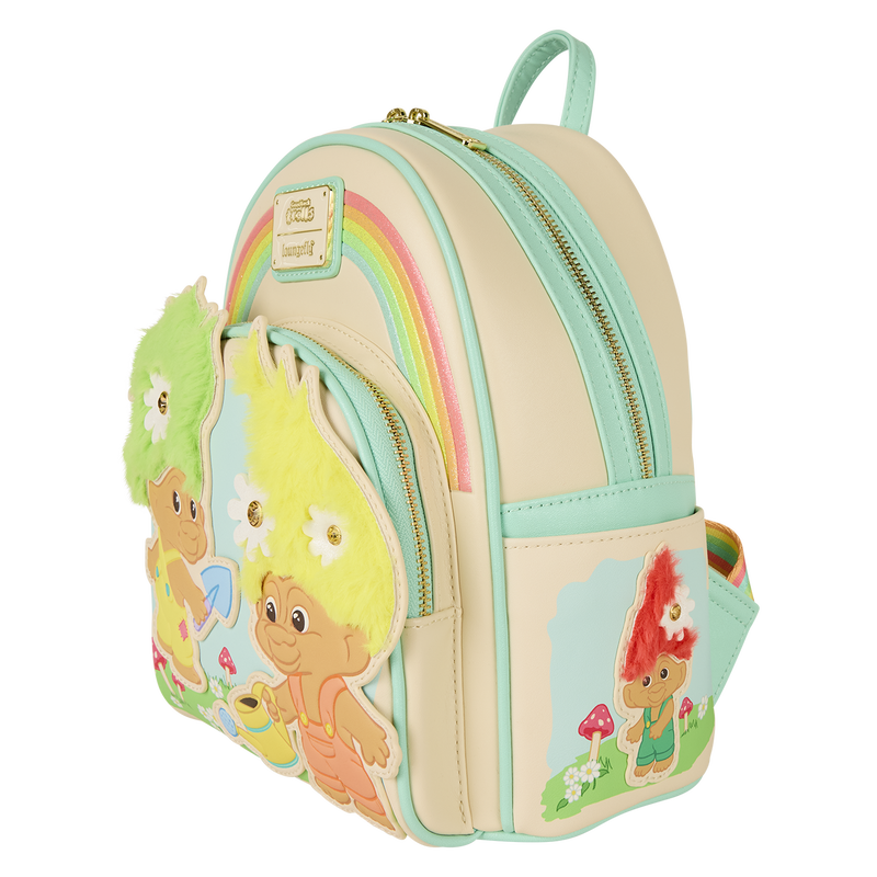 Mini Sac à Dos Loungefly Trolls : Good Luck Trolls – Cheveux en Peluche & Paillettes