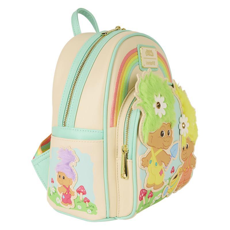 Mini Sac à Dos Loungefly Trolls : Good Luck Trolls – Cheveux en Peluche & Paillettes