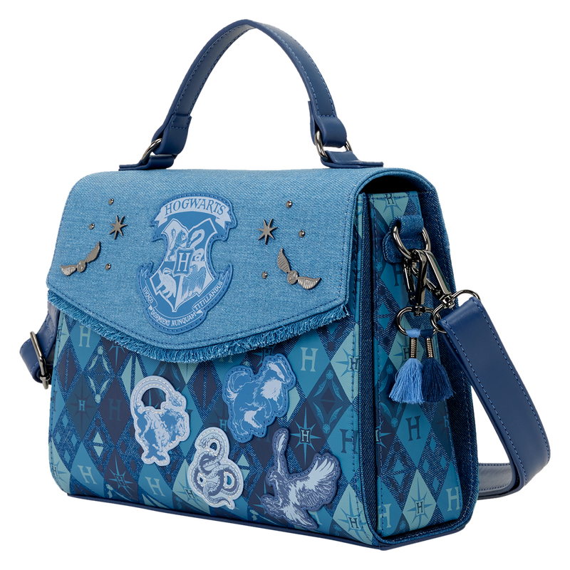Sac Bandoulière Loungefly Harry Potter : Poudlard Denim & Écussons