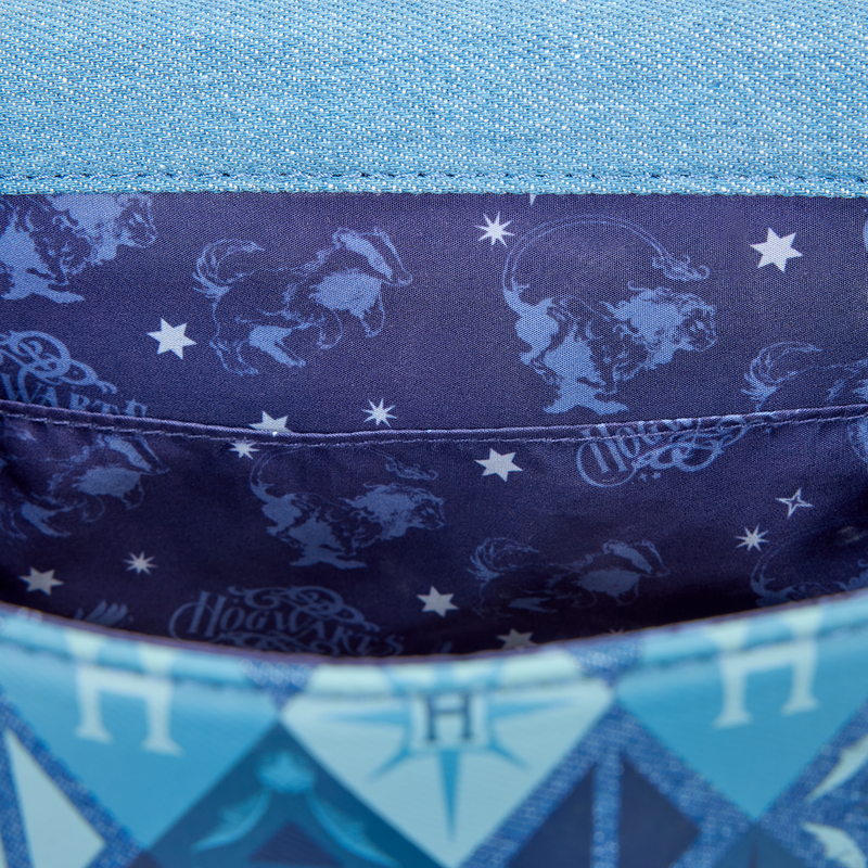 Sac Bandoulière Loungefly Harry Potter : Poudlard Denim & Écussons
