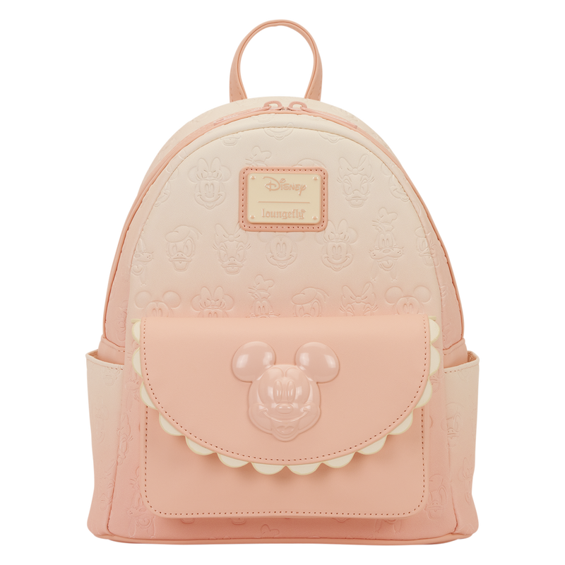 Mini Sac à Dos Loungefly Disney – Mickey & Friends All-Over Print (Rose Pastel & Crème)