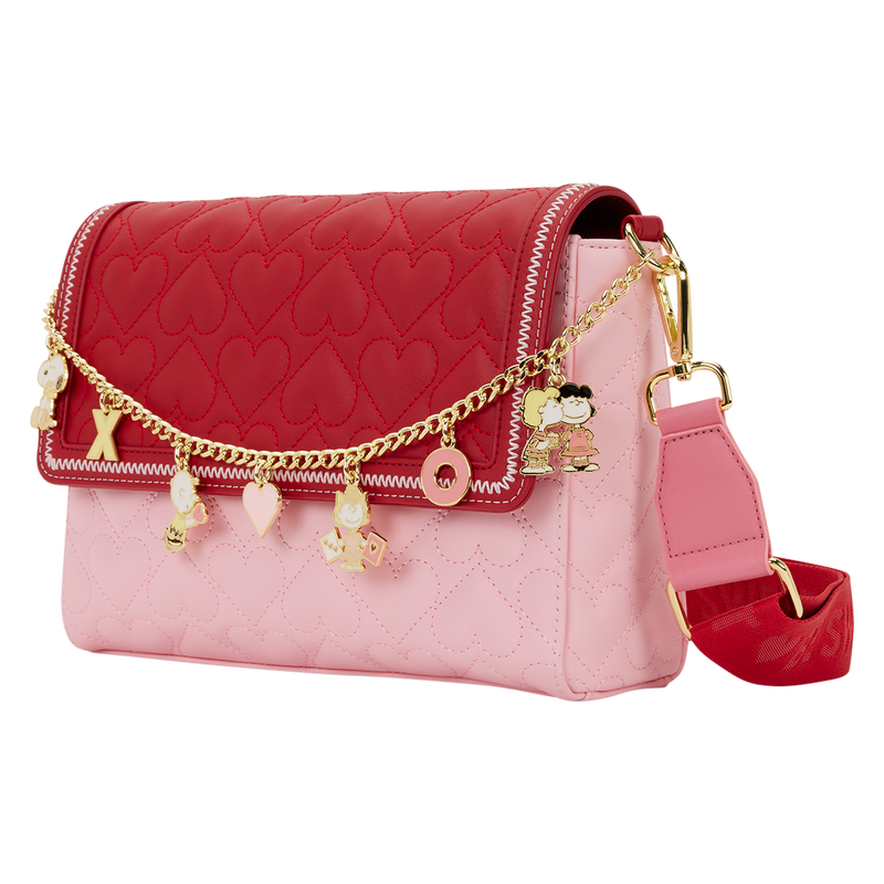 Sac Bandoulière Loungefly Peanuts : Snoopy & Friends – Saint-Valentin à Charms
