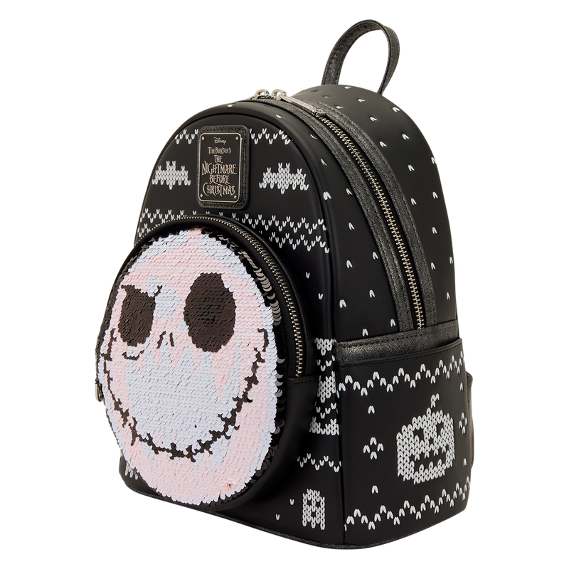 Mini Sac à Dos Loungefly L'Étrange Noël de Monsieur Jack : Sequins Réversibles